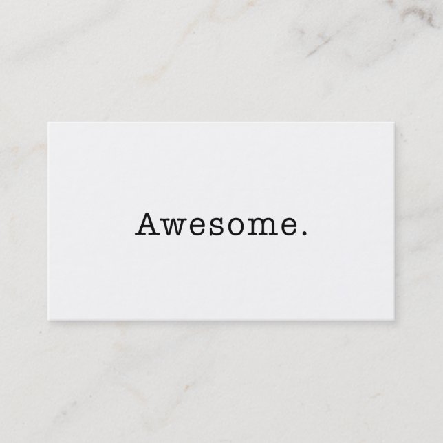 Awesome Quote Template Blank in Black and White Business Card (Front)