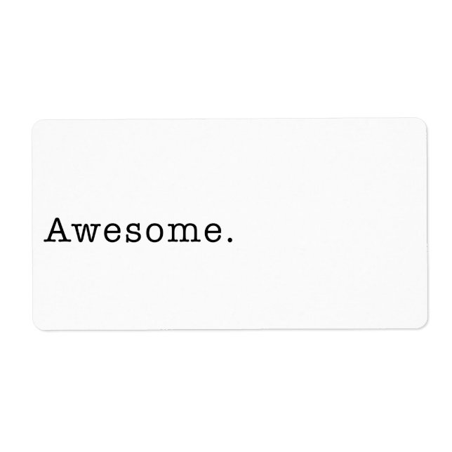 Awesome Quote Template Blank in Black and White Label (Front)