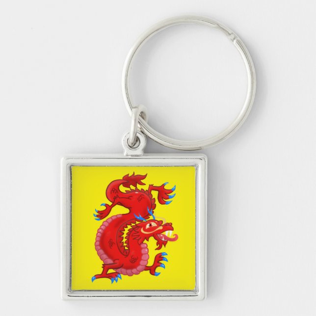 Awesome Red Asian Dragon Keychain (Front)