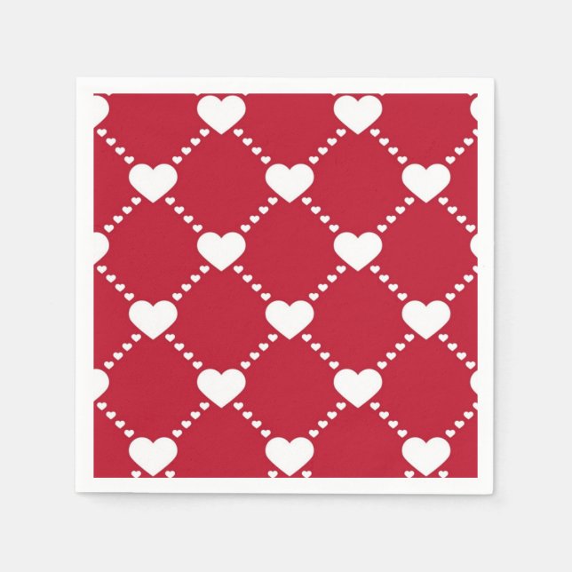 awesome red hearts napkins (Front)