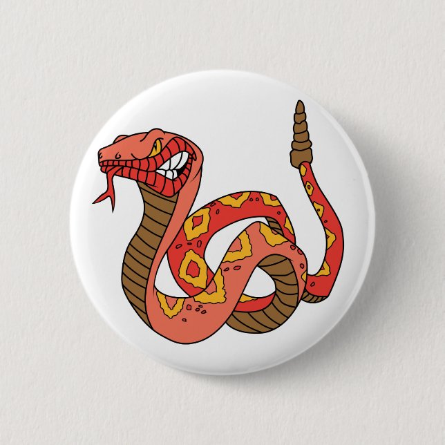 Awesome Red Rattlesnake Button (Front)