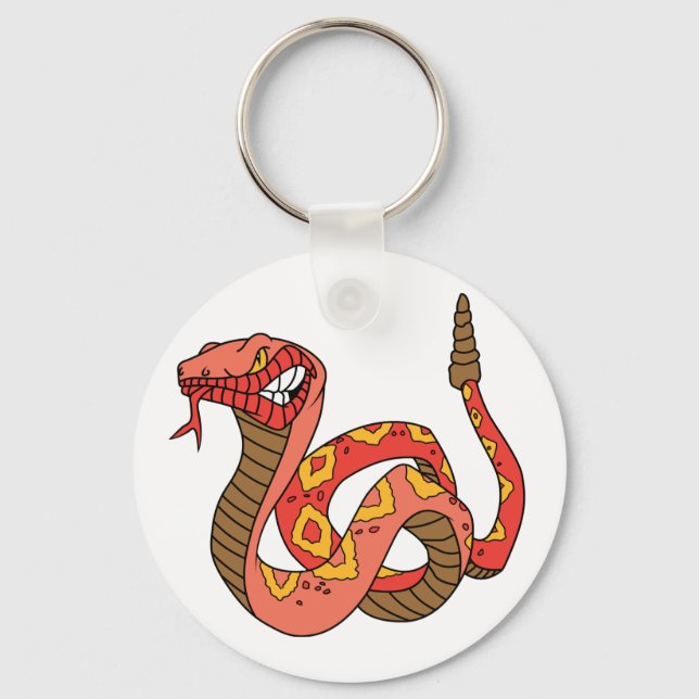 Awesome Red Rattlesnake Keychain (Front)
