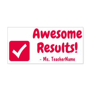"Awesome Results!" Acknowledgement Rubber Stamp