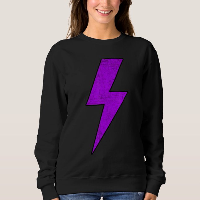 Awesome Retro Distressed Front & Back PURPLE Light Sweatshirt (Front)