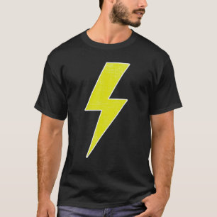 Awesome Retro Distressed YELLOW & WHITE Lightning T-Shirt