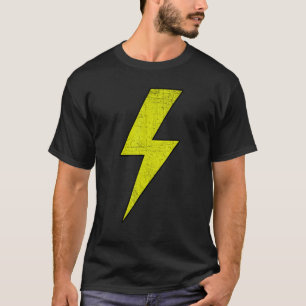 Awesome Retro Front & Back BLACK & YELLOW Lightnin T-Shirt