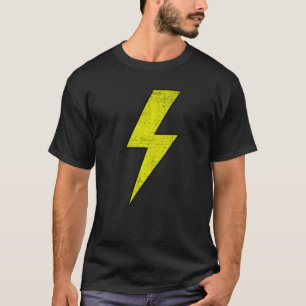 Awesome Retro Front & Back BLACK & YELLOW Lightnin T-Shirt