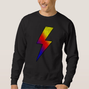 Awesome Retro Front & Back COLD BLACK FIRE Lightni Sweatshirt