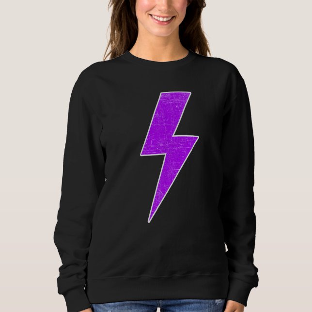 Awesome Retro Front & Back PURPLE & WHITE Lightnin Sweatshirt (Front)