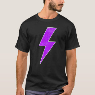 Awesome Retro Front & Back PURPLE & WHITE Lightnin T-Shirt