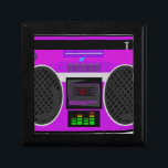 Awesome Retro Purple Boombox Jewelry Box<br><div class="desc">This cute retro shirt or gift features an illustrated retro boombox design. It looks great as is or you can add some text and customize it. Add some retro style to your life with a totally rad radio shirt or gift today! Tune in and don’t tune out!</div>