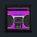 Awesome Retro Purple Boombox Jewelry Box<br><div class="desc">This cute retro shirt or gift features an illustrated retro boombox design. It looks great as is or you can add some text and customize it. Add some retro style to your life with a totally rad radio shirt or gift today! Tune in and don’t tune out!</div>
