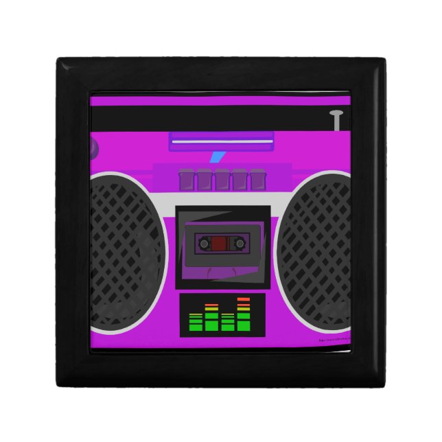 Awesome Retro Purple Boombox Jewelry Box (Front)