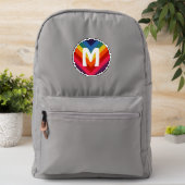 Awesome Retro Rainbow Chevron Monogram Patch (On Backpack)