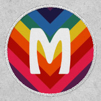 Awesome Retro Rainbow Chevron Monogram