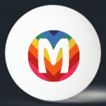 Awesome Retro Rainbow Ping Pong Ball Monogram<br><div class="desc">Totally awesome and fun retro inspired rainbow ping pong ball with monogram. Clear text to leave blank or customize it to change font,  color,  size etc.</div>