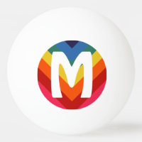 Awesome Retro Rainbow Ping Pong Ball Monogram