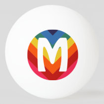 Awesome Retro Rainbow Ping Pong Ball Monogram