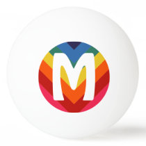 Awesome Retro Rainbow Ping Pong Ball Monogram Awesome Retro Rainbow Ping Pong Ball Monogram