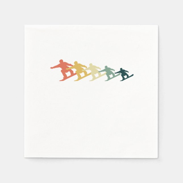 Awesome Retro Ski Skiing Skiers Winter Sports Napkins (Front)