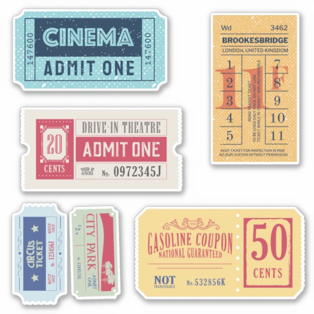 Awesome Retro Theatre tickets  Sticker (Front)