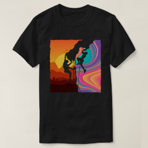 Awesome Retro Wall Climber Rock Mountain Climbing T-Shirt