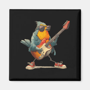 Awesome Robin Bird With Electric Guitar For Boys A Magnet
