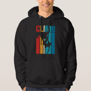 Awesome Rock Climbing Retro Mountain Climber Hiker Hoodie