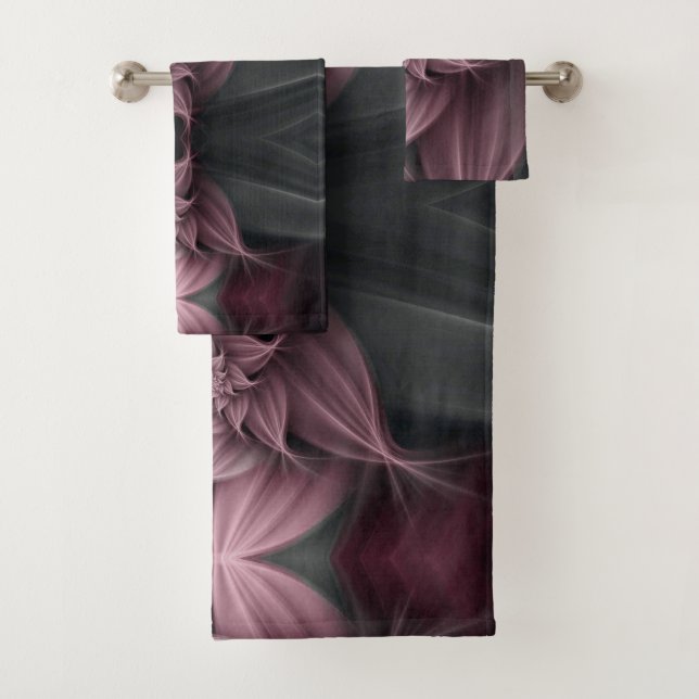 Awesome Rose Flower Fractal  Bath Towel Set (Insitu)