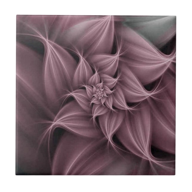 Awesome Rose Flower Fractal  Ceramic Tile (Front)