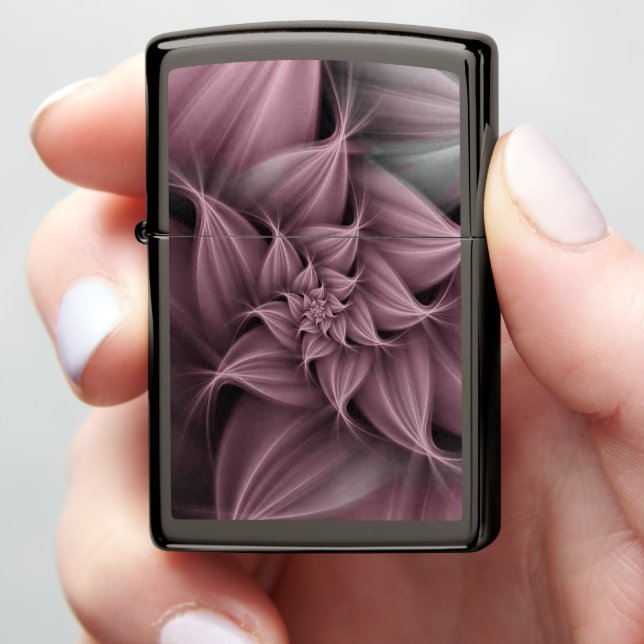 Awesome Rose Flower Fractal  Zippo Lighter (In Hand)