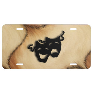 Awesome Rustic Comedy and Tragedy Theater Design License Plate