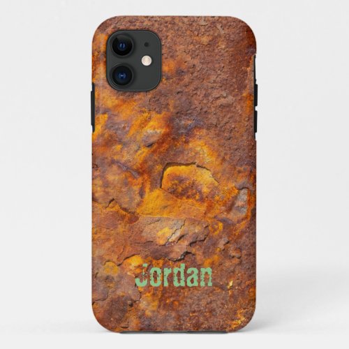 Awesome Rusty Iron Custom Name iPhone 11 Case