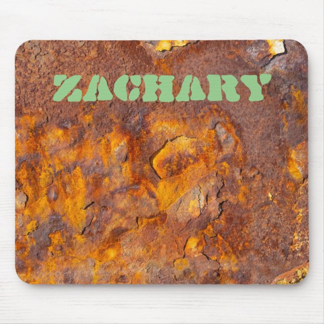 Awesome Rusty Iron Custom Name Mouse Pad (Front)