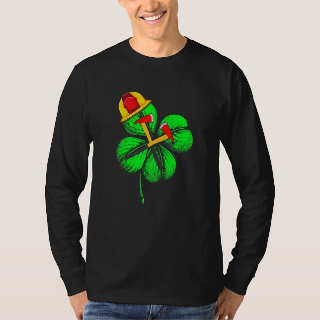 Awesome Saint Patrick S Day Firefighter Shamrock H T-Shirt (Front)