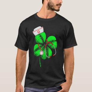 Awesome Saint Patrick S Day Nurse Shamrock Hat Iri T-Shirt