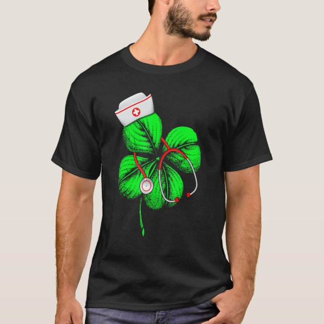 Awesome Saint Patrick S Day Nurse Shamrock Hat Iri T-Shirt (Front)