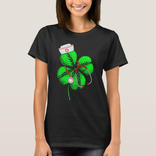 Awesome Saint Patrick S Day Nurse Shamrock Hat Iri T_Shirt
