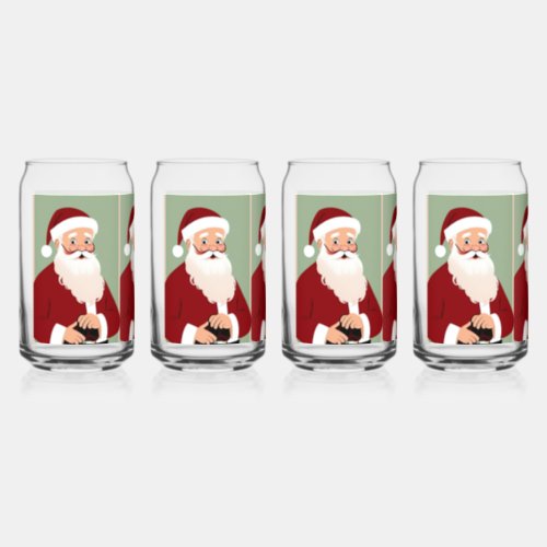 Awesome Santa Claus Can Glass