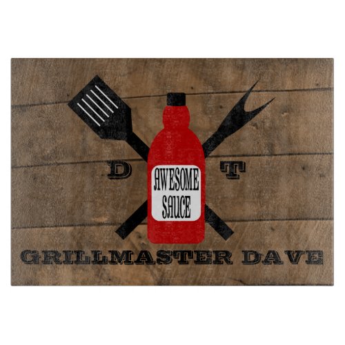 Awesome Sauce Barn Wood Look Personalized  Cutting Board