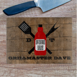 Awesome Sauce Barn Wood Look Personalized Cutting Board
