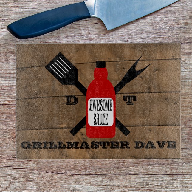Awesome Sauce Barn Wood Look Personalized  Cutting Board (Creator Uploaded)