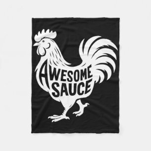 Awesome Sauce Rooster Chicken Fleece Blanket