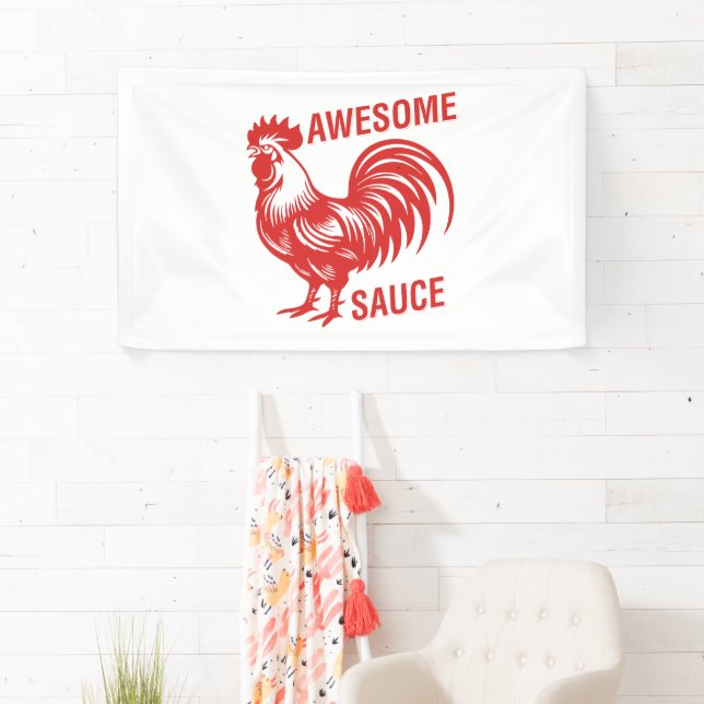 Awesome Sauce Rooster Funny Banner (Insitu)