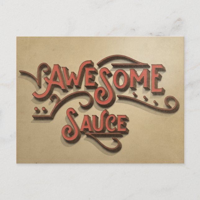 Awesome Sauce Vintage Look Postcard (Front)