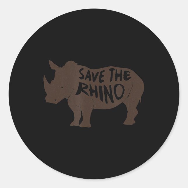 Awesome  Save  Rhino T Light Version Classic Round Sticker (Front)