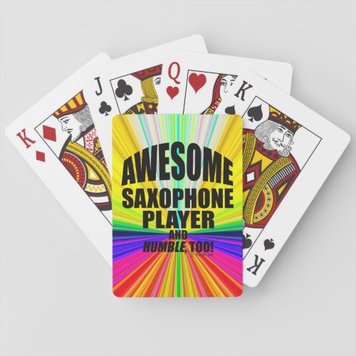 Awesome Saxophone Player Playing Cards