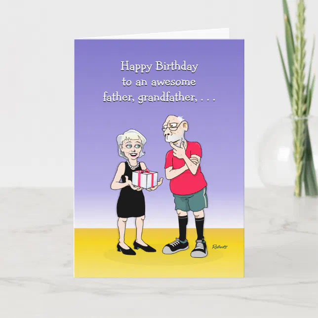 Awesome Senior Dad Birthday Greeting Card | Zazzle