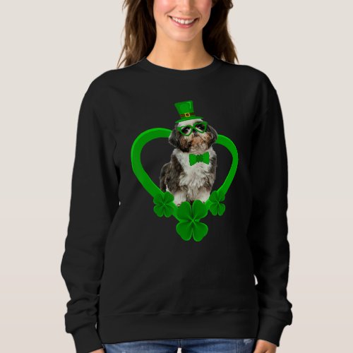 Awesome Shih Tzu Saint Patricks Day Dog Dad Mom Sweatshirt