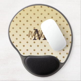 Awesome shining faux glitter gold polka dots gel mouse pad